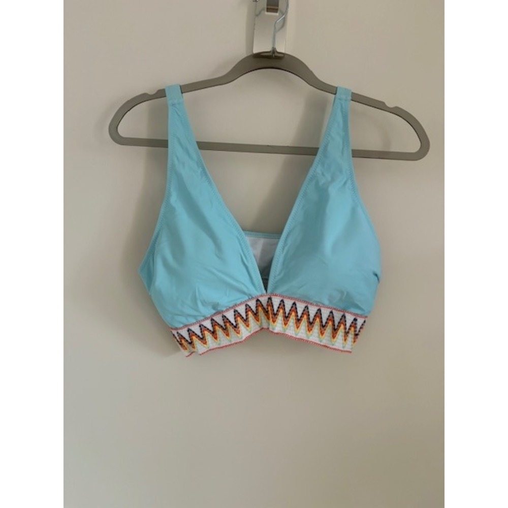Blooming Jelly Blue Boho‎ Embroidered High Waisted Bikini Set Large NEW